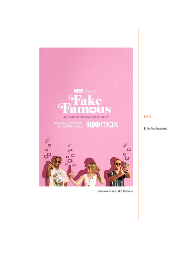 Worksheet documentary Fake Famous HBO