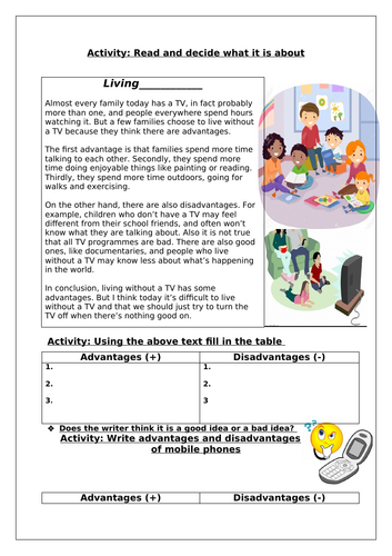 ESOL Entry 3 Lesson 3 Worksheets - Write an Article