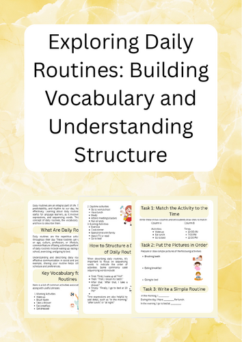Daily Routines: Vocabulary, Structure, Activities
