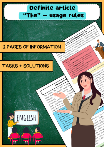 Definite article “The” - Rules and examples