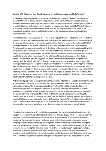 Macbeth - Complete Essay on Macbeth as a Troubled Character