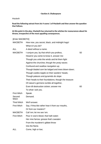 Macbeth - Complete Essay on relationship between Macbeth & Witches