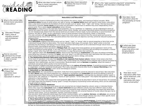 A-Level Meta-ethics: Naturalism