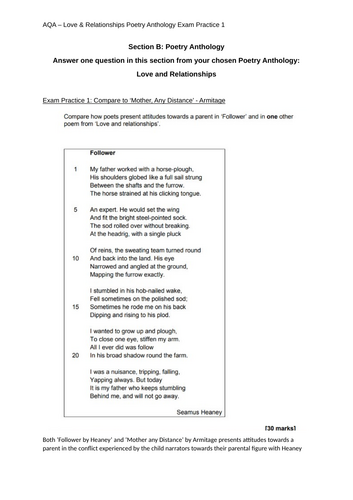 L&R Anthology Complete Essay for 'Follower' & 'Mother any Distance'