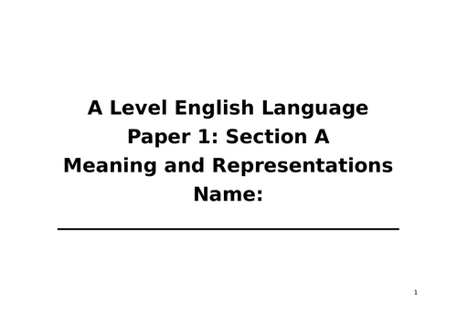 Meaning and  Representation