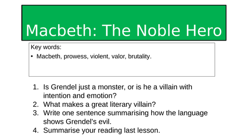 Macbeth the Noble Hero