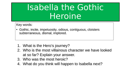 The Castle of Otranto - Isabella the Gothic Heroine