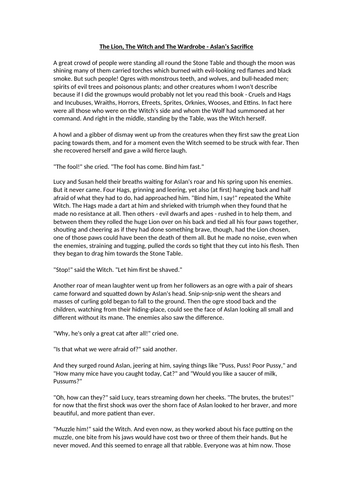 Narnia - Allegory & Aslan