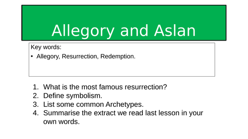 Narnia - Allegory & Aslan