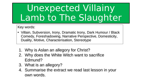 Unexpected Villainy in Lamb to The Slaughter
