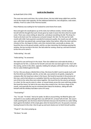 Lamb To The Slaughter - Victim or Villain?