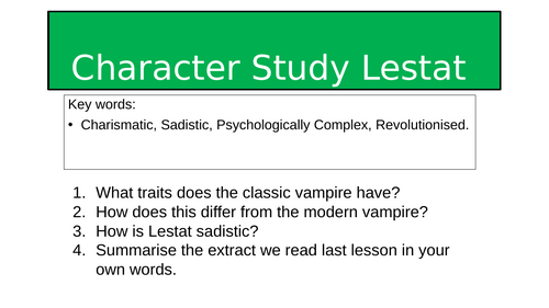 Character Study (Lestat) - Interview With A Vampire