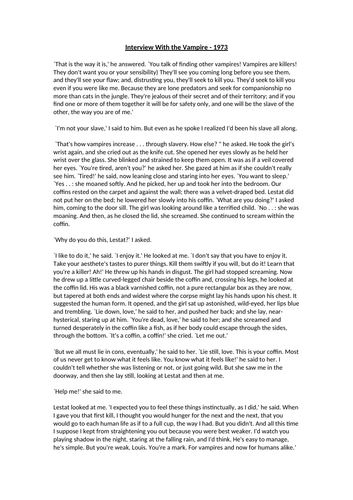 Comparing Villains - Voldemort & Lestat