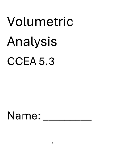 CCEA A2 Chemistry 5.2 Volumetric Analysis Q's