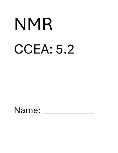 CCEA A2 Chemistry 5.4 NMR Spec Question pack