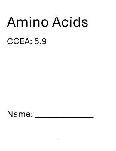 CCEA A2 Chemistry 5.11 Amino Acids Question Pack
