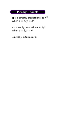 Direct Proportion Formulae