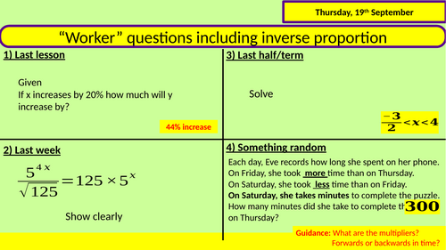 Inverse Proportion "Worker questions"