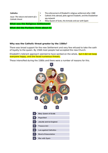 GCSE History OCR B: The Elizabethans, 1580–1603 – Catholics