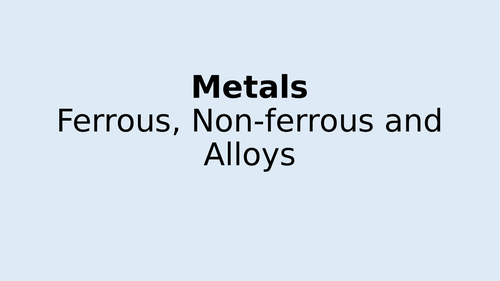 GCSE Metals Theory