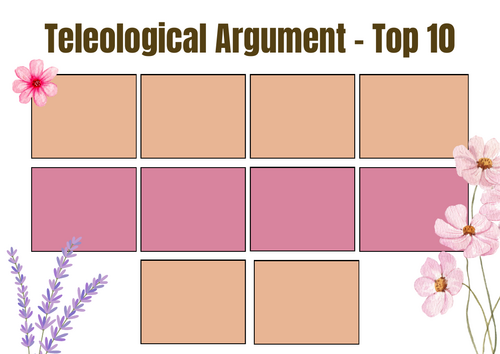 A-Level RS: Teleological Argument Top 10 - Eduqas Philosophy