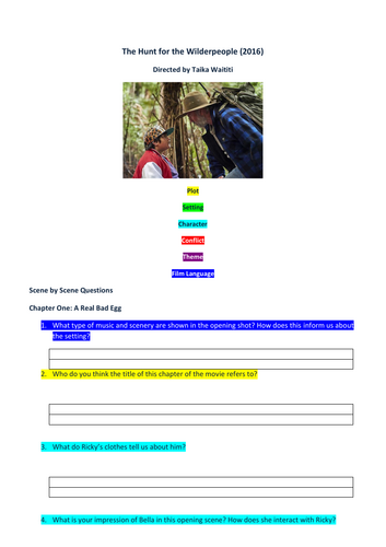 Hunt for the Wilderpeople – Full Character & Film Study Resource Pack