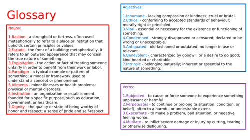 Glossary - Sophisticated Vocabulary for Writing to Argue