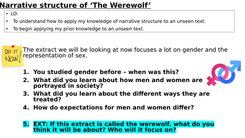 Narrative Structure of the Werewolf by Angela Carter