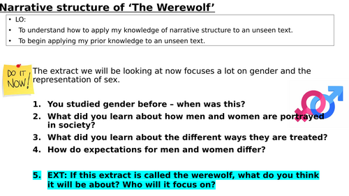 Narrative Structure of the Werewolf by Angela Carter