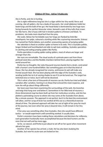 AQA English Language Paper 1 Section A - Children Of Time