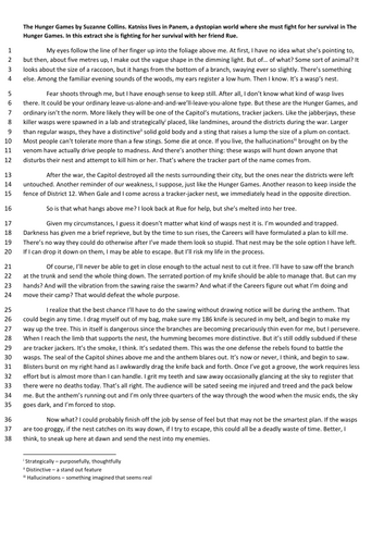 English Language Paper 1 Revision: The Hunger Games
