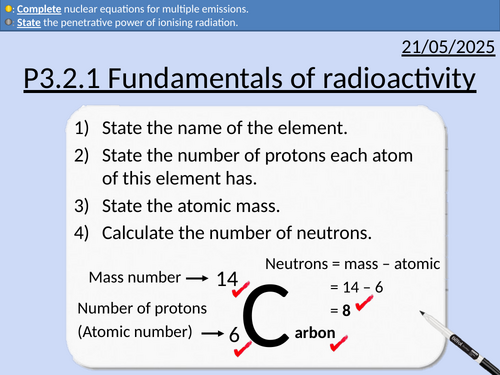 OCR AAQ in Applied Science: P3.2.1 Fundamentals of radioactivity