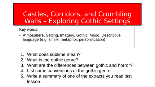 Gothic Settings