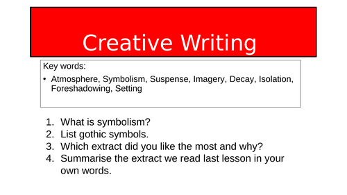 Creative Writing - Gothic Story