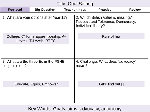 Y8 PSHE-HT1- Autonomy and Advocacy