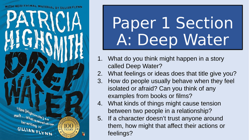 AQA English Language Paper 1 Section A - Deep Water (Highsmith)
