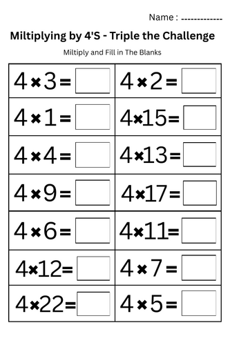 Multiplication Worksheet multiples