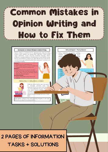 Opinion Writing: Common Mistakes and Corrections
