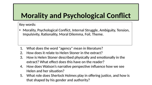 Crime Fiction - Morality and Psychological Conflict