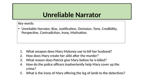 Crime Fiction - Unreliable Narrator (The Cask of Amontillado)