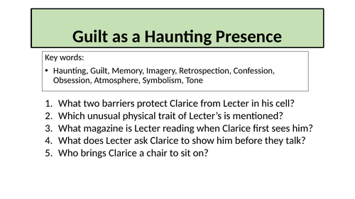 Crime Fiction - Guilt as a Haunting Presence (Secret History)