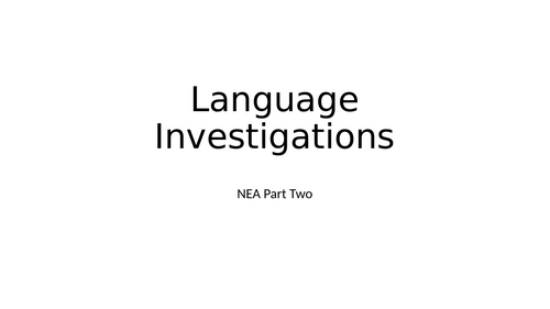 A Level English Language NEA Investigation