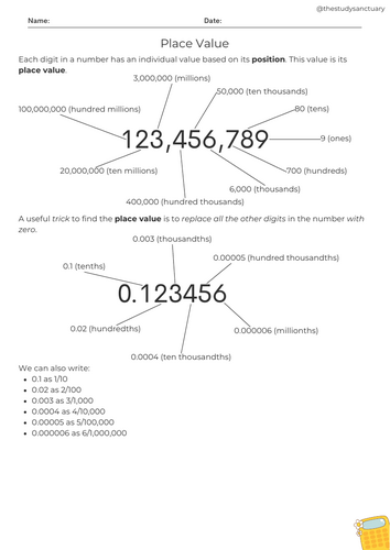 Place Value Worksheet