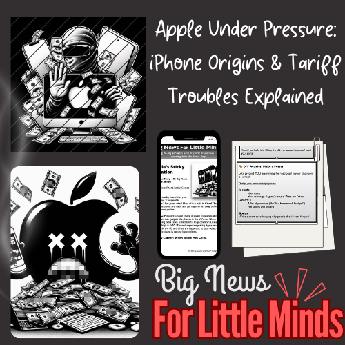 Apple Faces Trouble Over Trump’s Tariffs: Kids Article Pack & Freebies! 2025