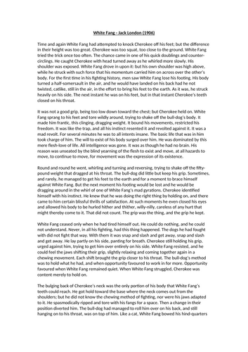 AQA English Language Paper 1 Section A - White Fang