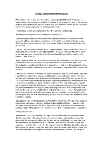 AQA English Language Paper 1 Section A - Starship Troopers