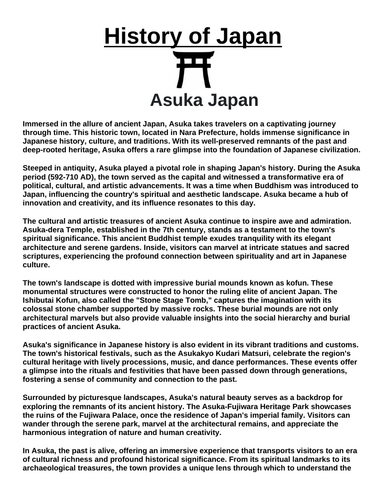 Asuka Japan “Article & Questions” Assignment (Ancient Japan)
