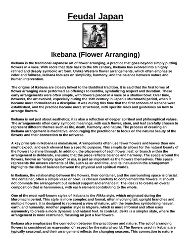Feudal Japan: Ikebana (Flower Arranging)  “Article & Questions” Assignment