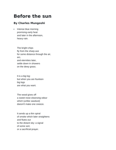 Teacher Resource: iGCSE ENGLISH LITERATURE "Before the Sun"