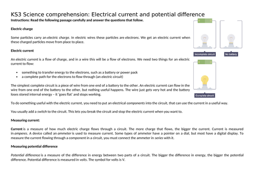 Year 8 Physics - Comprehension Bundle